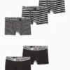Multipack of 5 - boxer shorts black / white