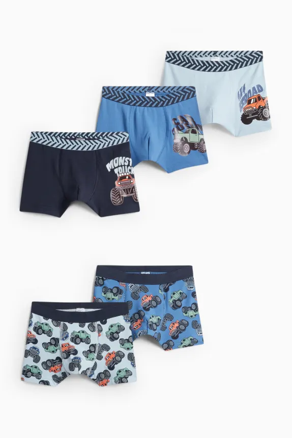 Multipack of 5 - Monster Truck - boxer shorts dark blue