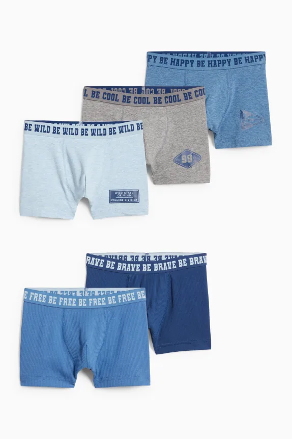 Multipack of 5 - shorts light blue