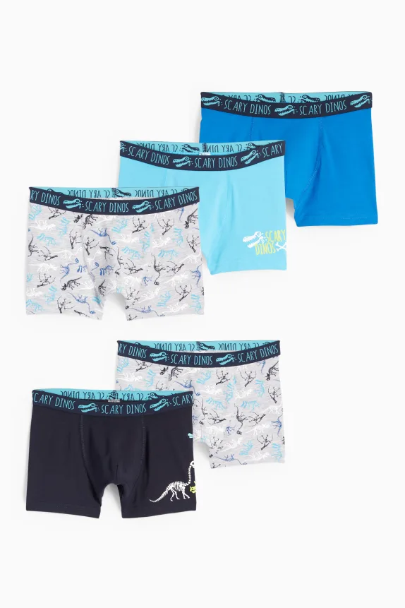 Multipack of 5 - dinosaur - boxer shorts dark blue