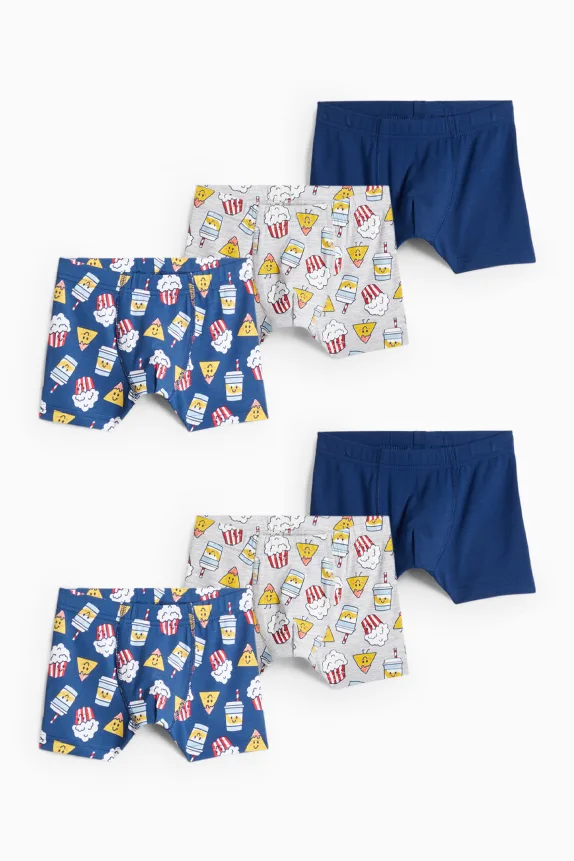 Multipack of 6 - popcorn and nachos - boxer shorts dark blue