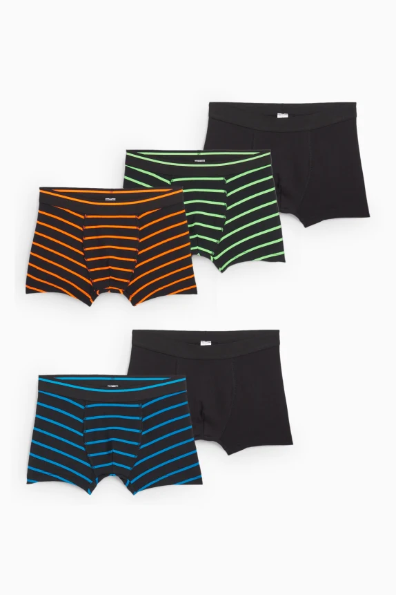 Multipack of 5 - boxer shorts - striped black