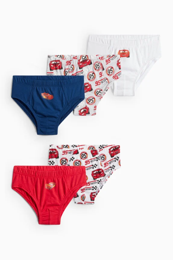 Multipack of 5 - Cars - briefs red
