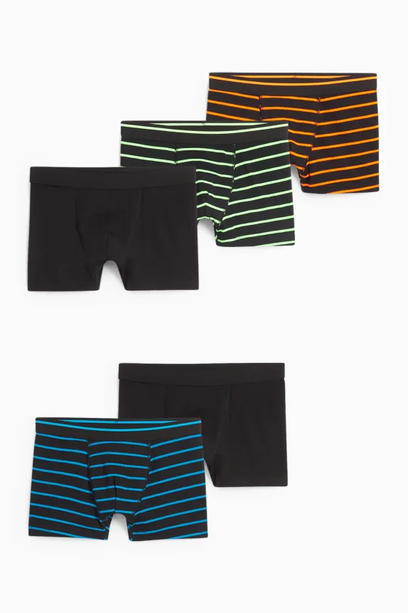 Multipack of 5 - boxer shorts - striped black