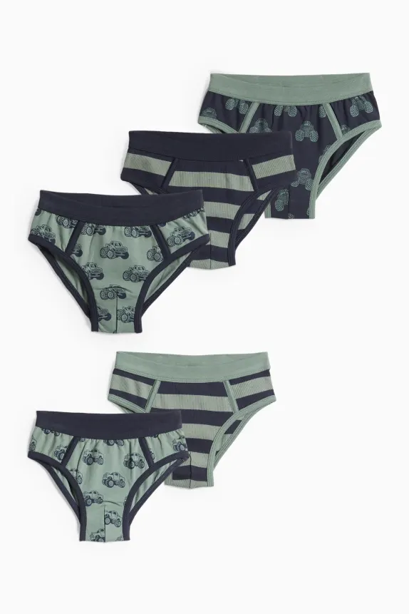 Multipack of 5 - Monster Truck - briefs green