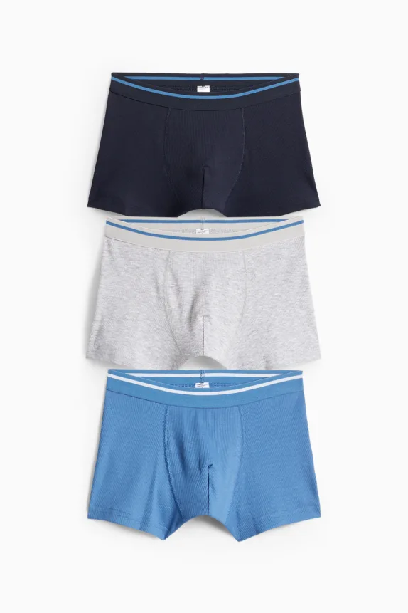 Multipack of 3 - boxer shorts - ribbed dark blue
