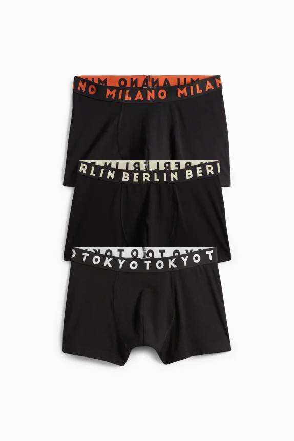 Multipack of 3 - cities - boxer shorts black