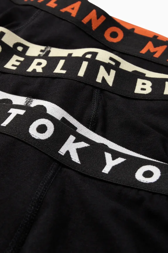 Multipack of 3 - cities - boxer shorts black