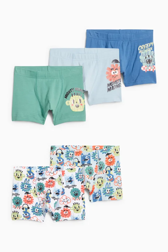 Multipack of 5 - Monster - boxer shorts light blue