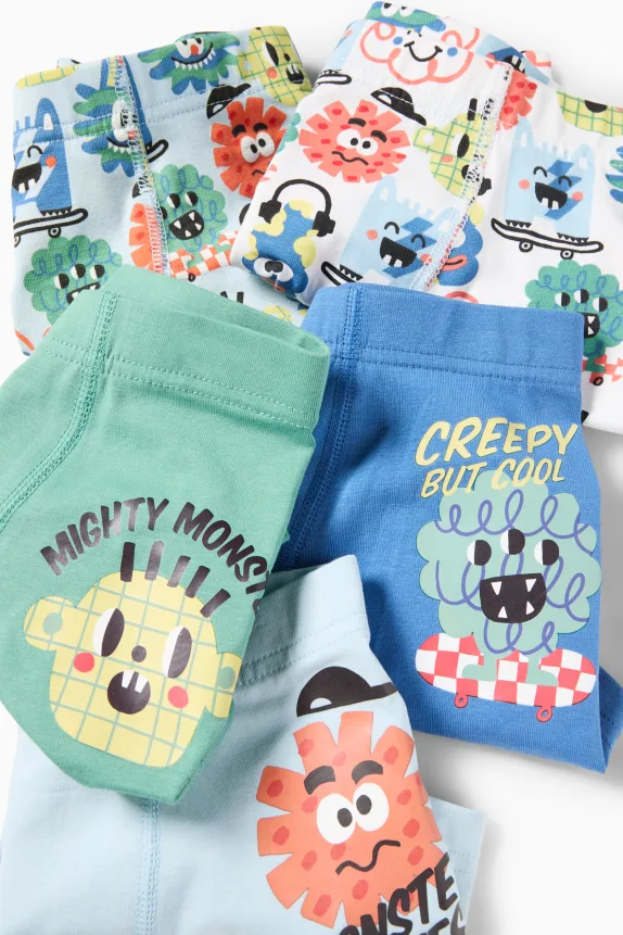 Multipack of 5 - Monster - boxer shorts light blue