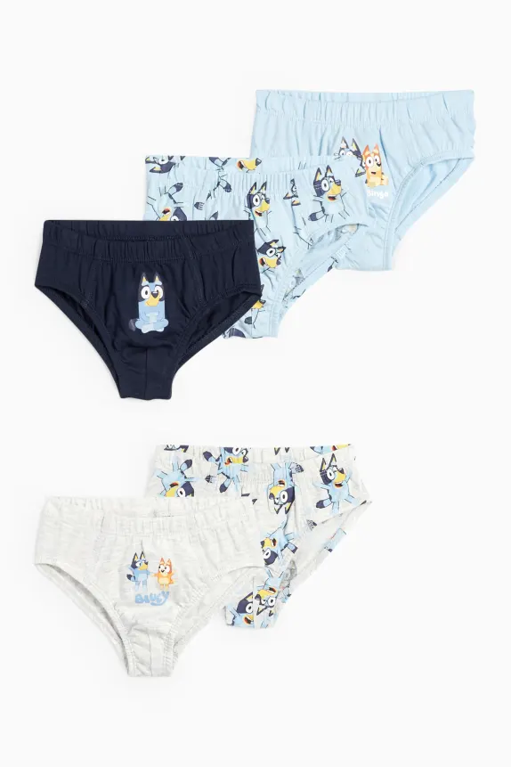 Multipack of 5 - Bluey - briefs light blue