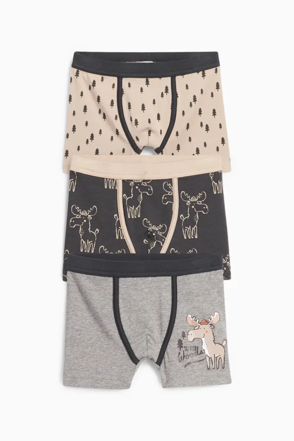 Multipack of 3 - elk - boxer shorts dark gray