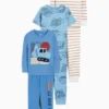 Multipack of 3 - construction site - pyjamas - 6 piece blue