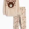 Teddy bear - winter pyjamas - 2 piece light brown