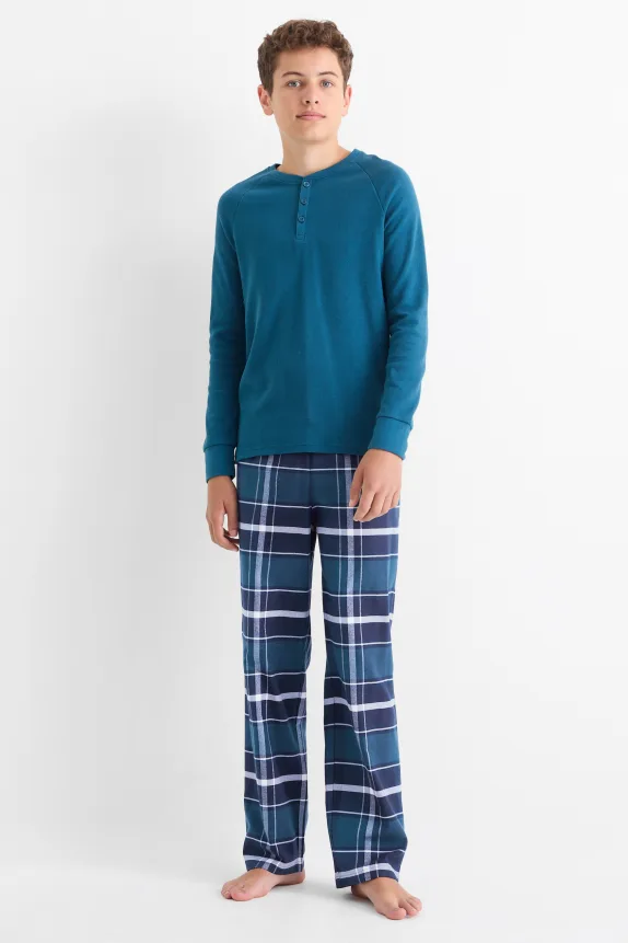 Multipack of 2 - pyjama bottoms - check dark blue