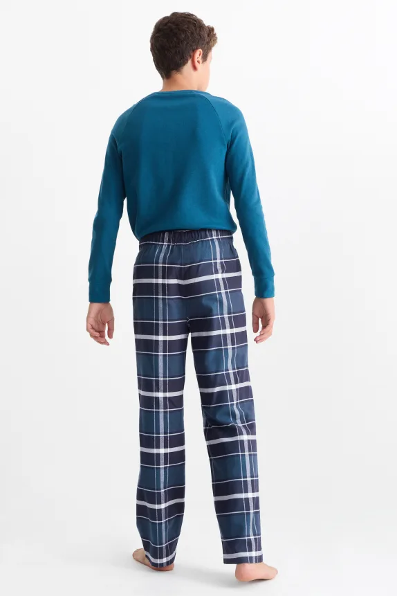 Multipack of 2 - pyjama bottoms - check dark blue