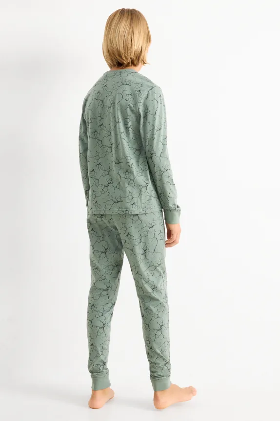 Pyjamas - 2 piece - patterned green