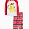 PokÃ©mon - Pikachu - set - Christmas pyjamas and sleep mask red