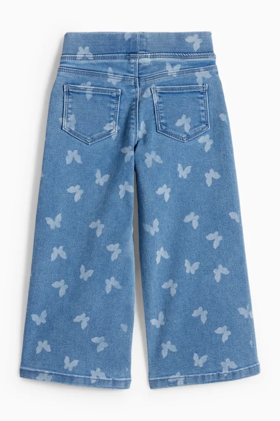 Butterfly - wide leg jeggings blue denim