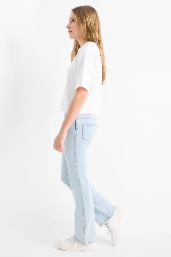 Flared jeggings denim-light blue