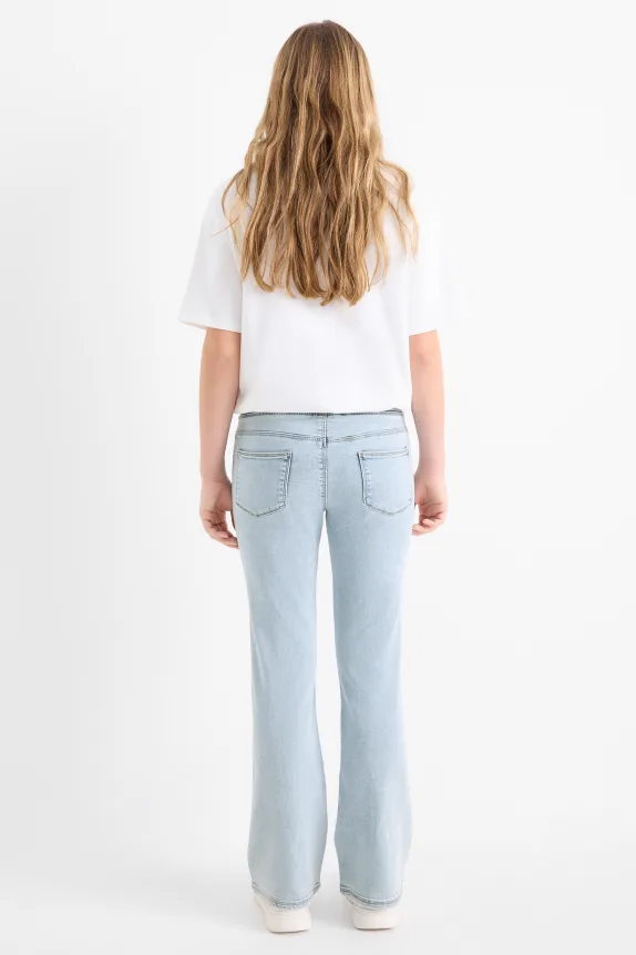 Flared jeggings denim-light blue