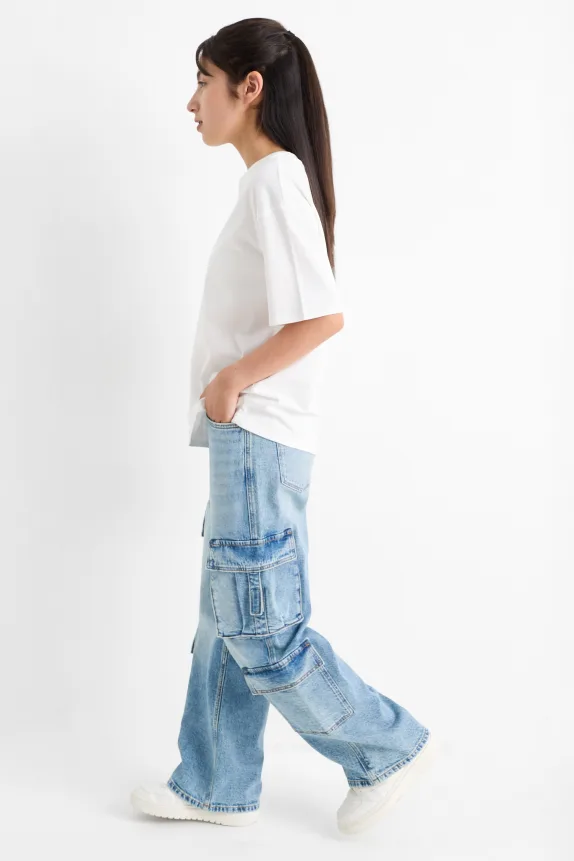 Cargo jeans denim-light blue