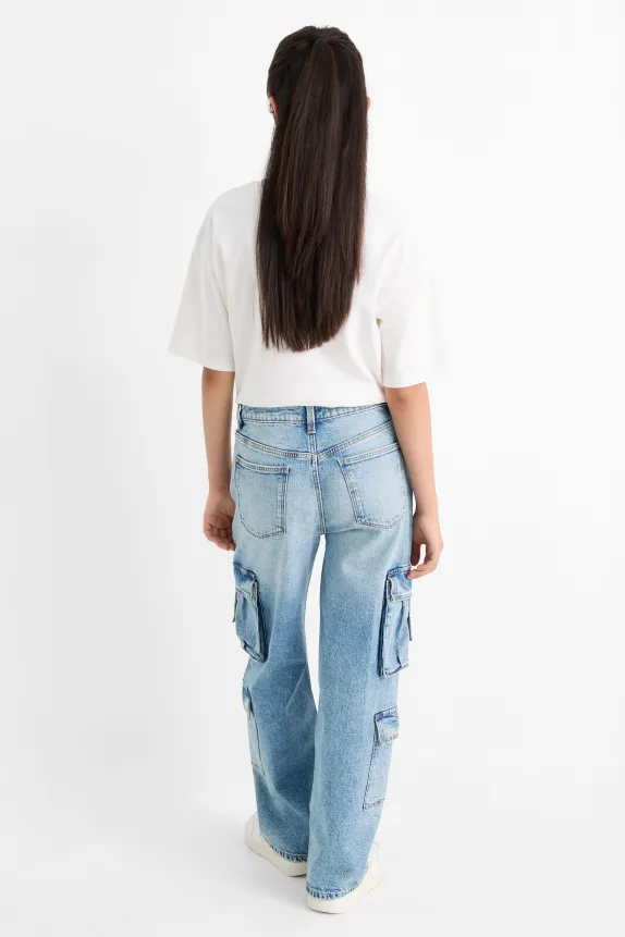 Cargo jeans denim-light blue