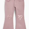 Heart - flared jeans - thermal jeans rose