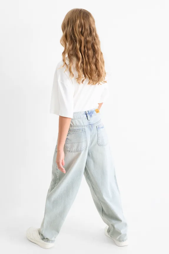 Balloon jeans denim-light blue