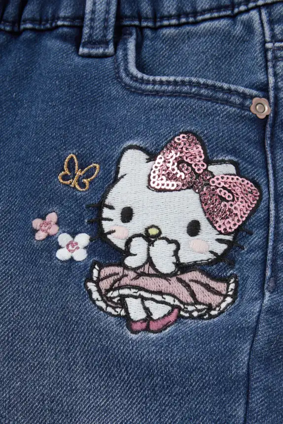 Hello Kitty - skinny jeans - thermal jeans blue denim