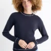 Fine knit jumper dark blue