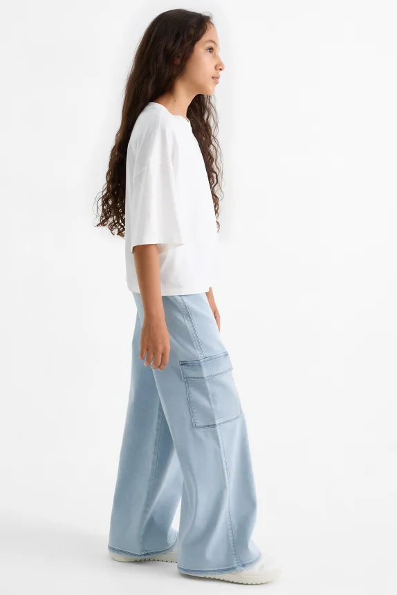 Cargo jegging jeans light blue