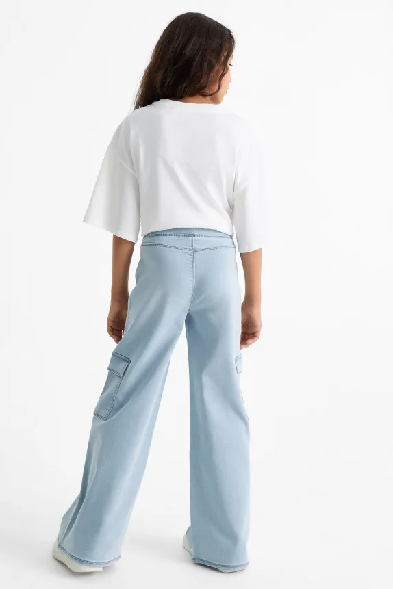 Cargo jegging jeans light blue