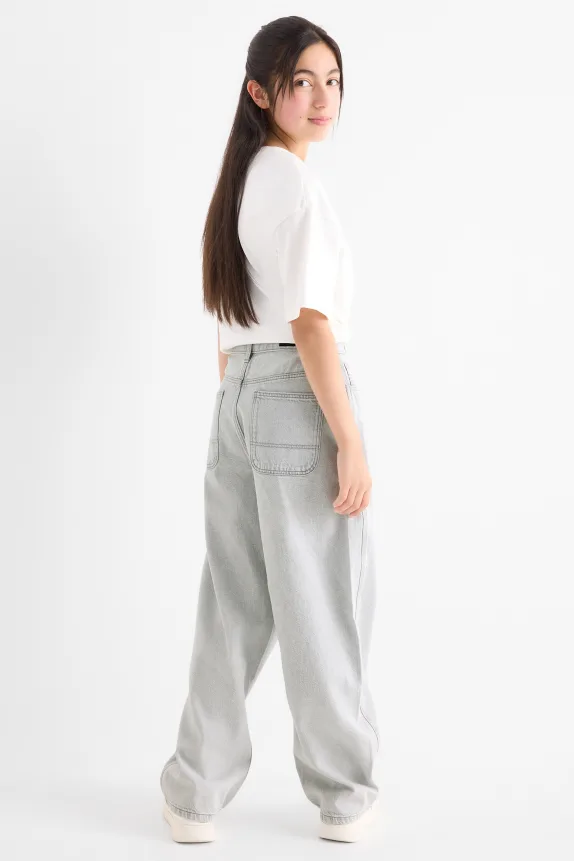 Relaxed jeans denim-light gray