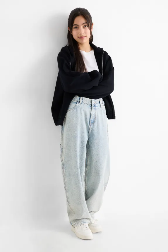 Balloon jeans denim-light blue