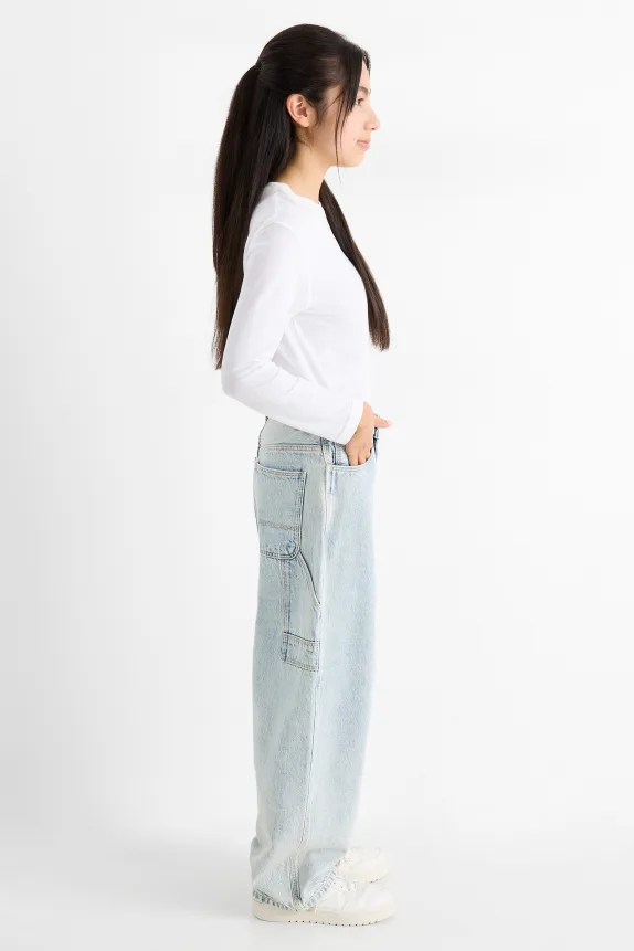 Balloon jeans denim-light blue