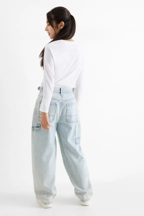 Balloon jeans denim-light blue