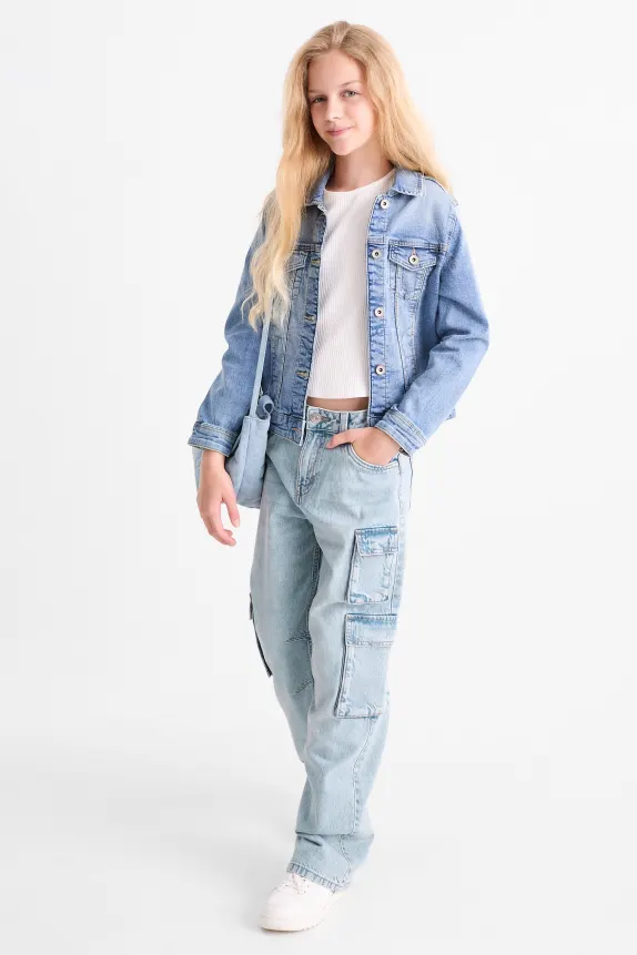 Cargo jeans denim-light blue