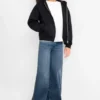 Wide leg jeggings blue denim