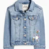 Floral - denim jacket blue denim