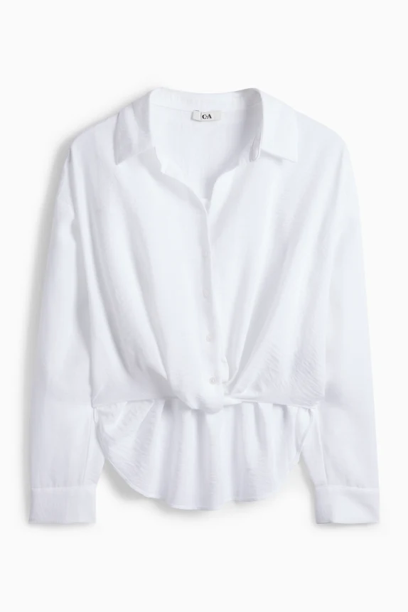 Blouse with knot detail white