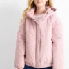 Quilted jacket with hood - water-repellent pink