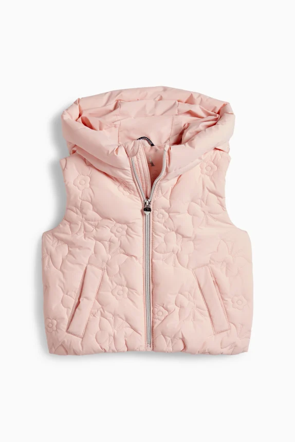 Butterfly - quilted gilet with hood - water-repellent rose