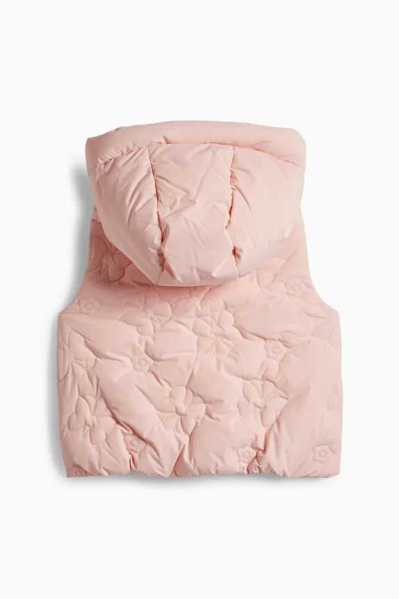Butterfly - quilted gilet with hood - water-repellent rose