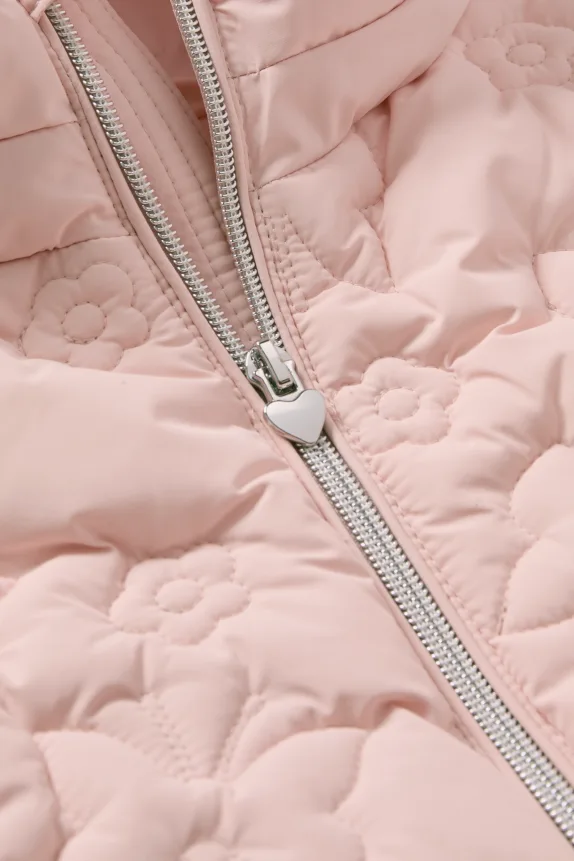 Butterfly - quilted gilet with hood - water-repellent rose