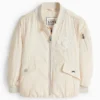 Floral - bomber jacket - lined light beige