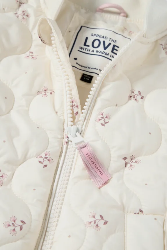 Floral - quilted jacket cremewhite