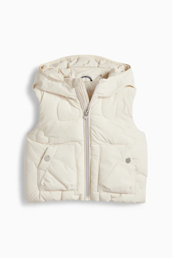 Heart - quilted gilet with hood - water-repellent cremewhite