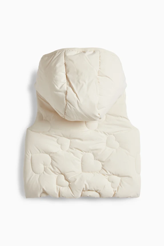 Heart - quilted gilet with hood - water-repellent cremewhite