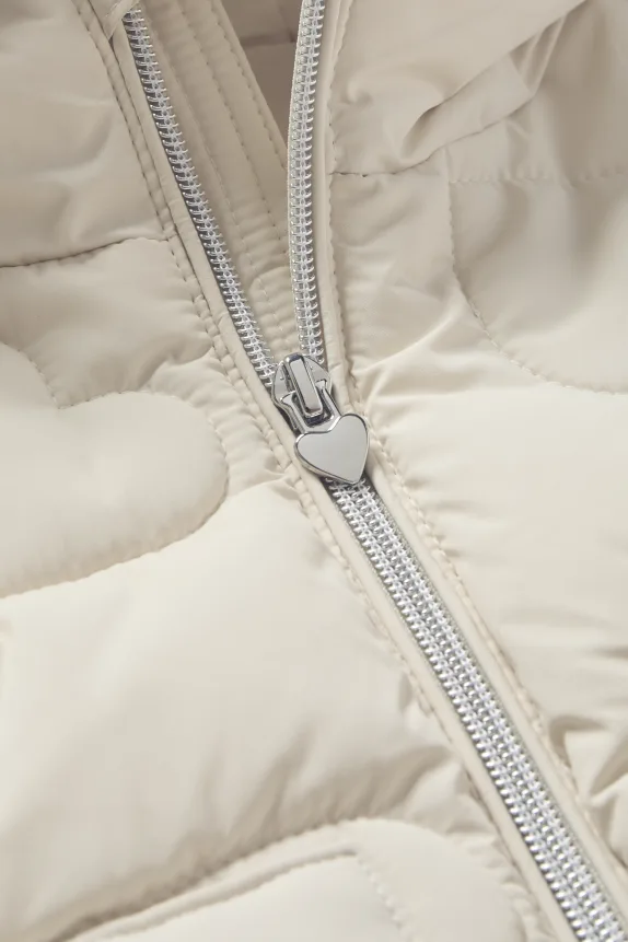 Heart - quilted gilet with hood - water-repellent cremewhite